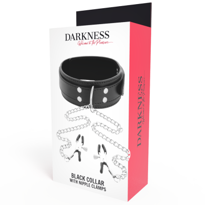 Darkness - Collar With Nipple Clamps Black - image 4