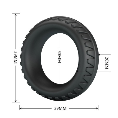 CRAZY BULL - Merritt Textured Silicone Cock Ring Black - image 7