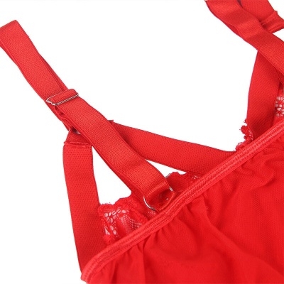 Subblime Teddy with Garter Strap Detail Red L/XL - image 7