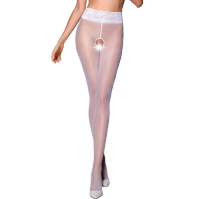 Passion Open Tights 008 White 1/2 30 DEN - image 2