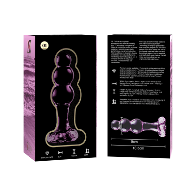 Model 1 Anal Plug Borosilicate Glass Pink 10.5 cm -o- 3 cm - image 6