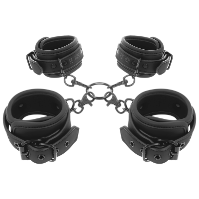 Fetish Submissive Hand and Ankle Cuff Set with Neoprene Lining Fetish Submissive Hand and Ankle Cuff Set with Neoprene Lining