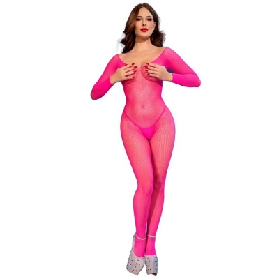 Chilirose CR 4894 Neon Pink Mesh Bodystocking S/M