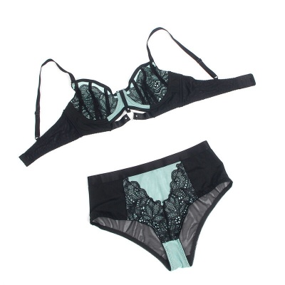Subblime Green Lace Mesh Push-up Bra Set L/XL - image 7