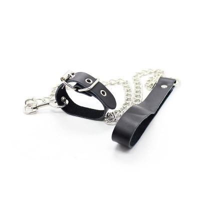 Ohmama Fetish Penis Collar with Leather Strap - image 3