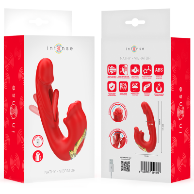 INTENSE Nathy Double Vibrator Sucking Mouth Red - image 8