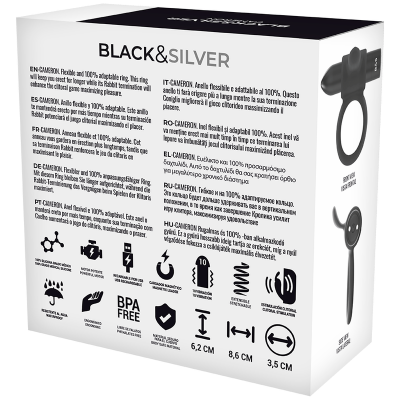 Black&Silver Cameron Rechargeable Ring, Black - image 6