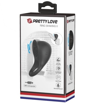 Pretty Love Vibrating Penis Ring with Tongue - image 9