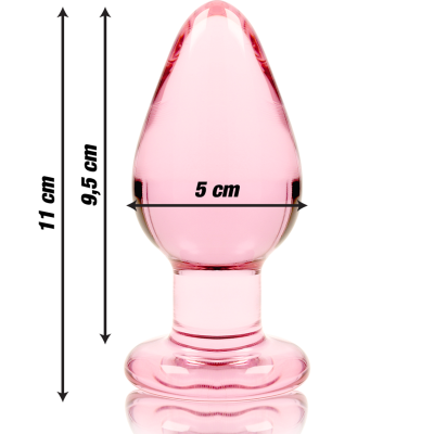 Model 3 Anal Plug Borosilicate Glass Pink 11 cm -o- 5 cm - image 3