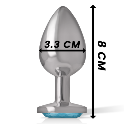 Aluminum Metal Anal Plug Blue Heart Size M - image 4