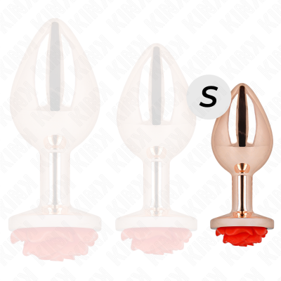 Kink Pink Gold Anal Plug Red Rose Small - image 3
