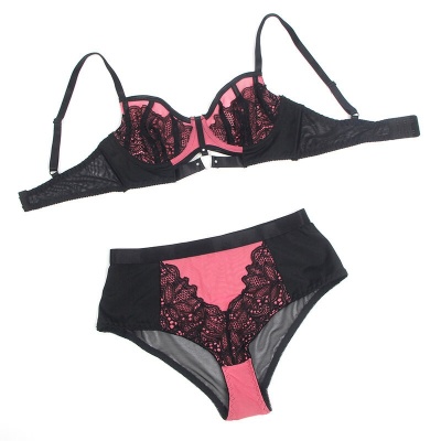 Subblime Pink Lace Mesh Push-up Bra Set L/XL - image 7