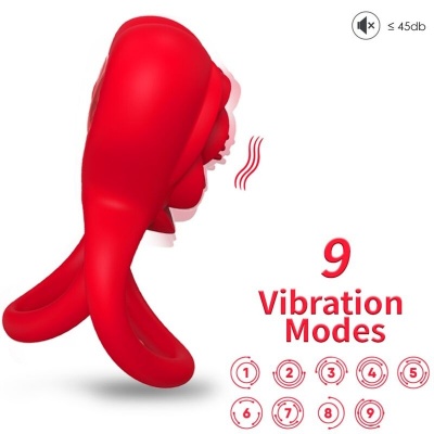 Armony Ring Vibrator Heart Red