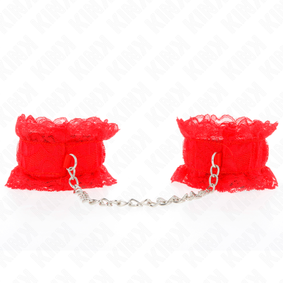 Kink Lace Elastic Wrist Restraints Red - image 2