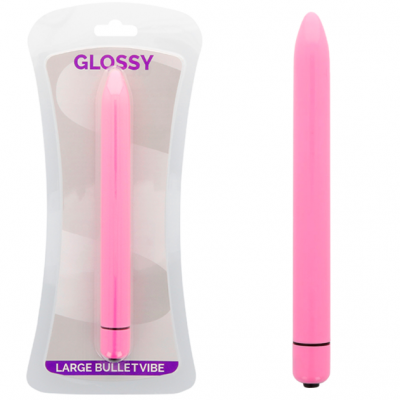 Glossy Slim Vibrator Deep Rose - image 1