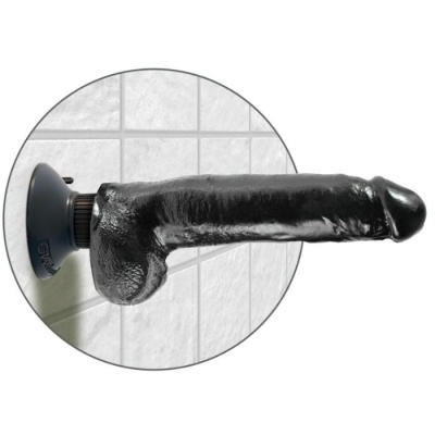 King Cock 23 cm with Balls Vibrator Black - image 4
