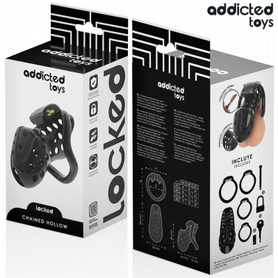 Addicted Toys Locked Chained Hollow Penis Cage 10.5cm - image 6