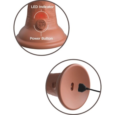 King Cock Elite Vibrating Silicone Dildo 20.3 CM Caramel - image 4