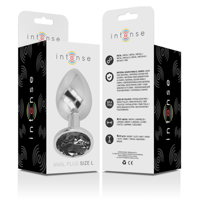 Intense - Aluminum Metal Anal Plug With Black Glass Size L - image 6