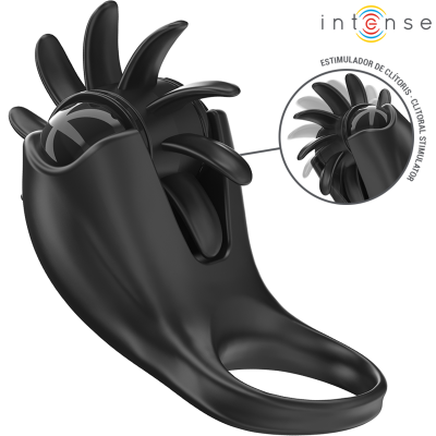 Intense Mabel Vibrating Ring w/ Clitoral Stimulator, Black