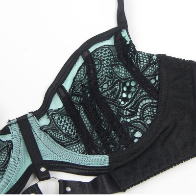 Subblime Green Lace Mesh Push-up Bra Set L/XL - image 8