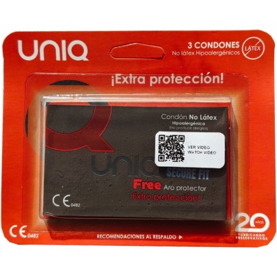 Uniq SecureFit Latex-Free Condoms 3 Pack