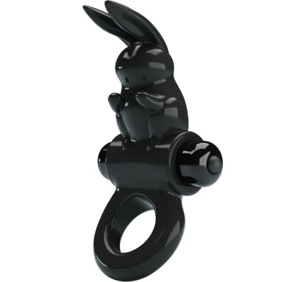 Pretty Love Exciting Rabbit Vibrating Ring, Black