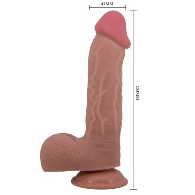 Pretty Love Sliding Skin Dildo Brown 23.4 CM - image 4
