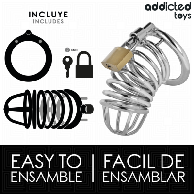 Addicted Toys Locked Iron Cell Metal Penis Cage Size M - image 4