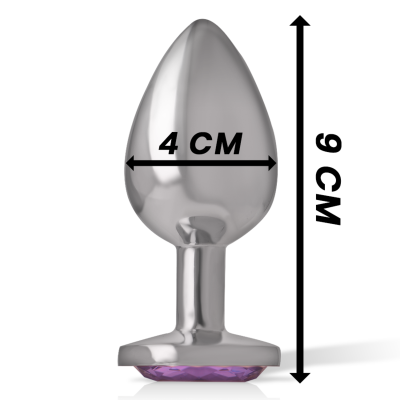 Intense - Aluminum Metal Anal Plug With Violet Crystal Size L - image 4
