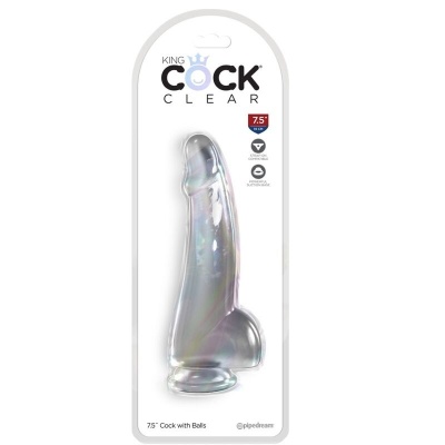 King Cock Clear Dildo Testicles 15.2 CM Transparent - image 2