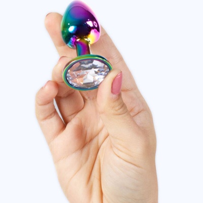 Metal Butt Plug Rainbow Small Size 7 cm - image 3