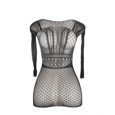 Subblime Short Fishnet Dress with Open Back, One Size - image 5