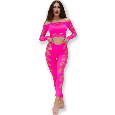 Chilirose CR 4632 Seamless Top and Leggings Fuchsia S/L