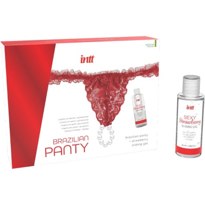 Brazilian Red Panty With Pearls And Lubricating Gel 50 ml - image 2