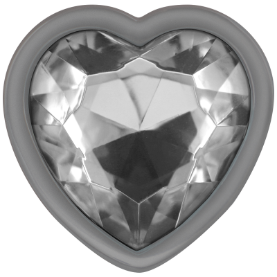 Aluminum Metal Anal Plug White Heart Size M - image 3