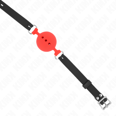 Kink Full Silicone Ball Gag, Size L, 5cm, Red - image 4