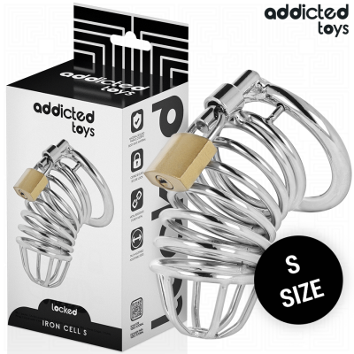 Addicted Toys Locked Iron Cell Metal Penis Cage 4cm Size S