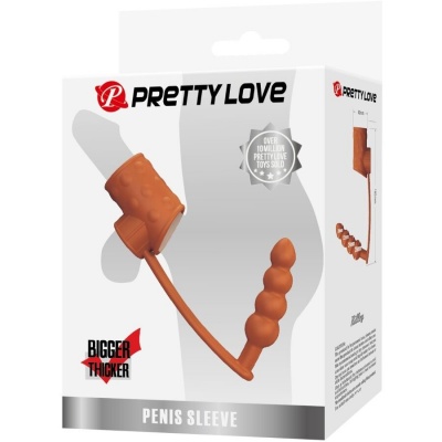 Pretty Love Penis Sleeve with Anal Plug Natural - image 7