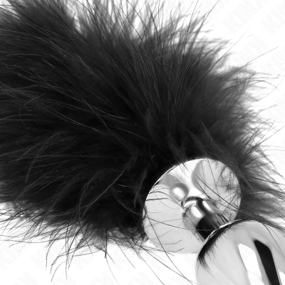 Kink Stainless Steel Anal Plug 11x7cm Feather 11cm - image 4