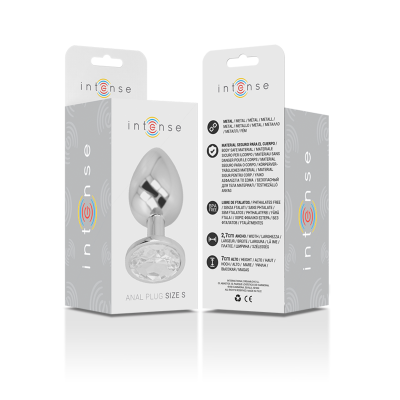 Intense - Aluminum Metal Anal Plug With Silver Crystal Size S - image 5