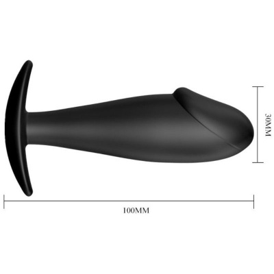 Anal Plug Silicone Penis Form Black - image 5