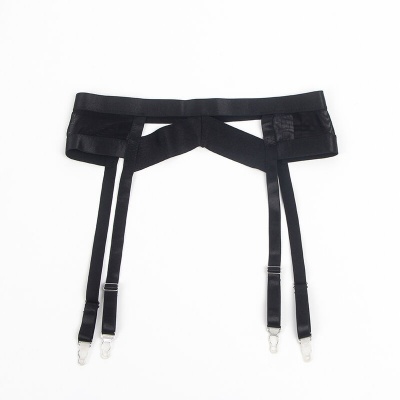 Subblime Black Bondage Bra Garter Set S/M - image 8