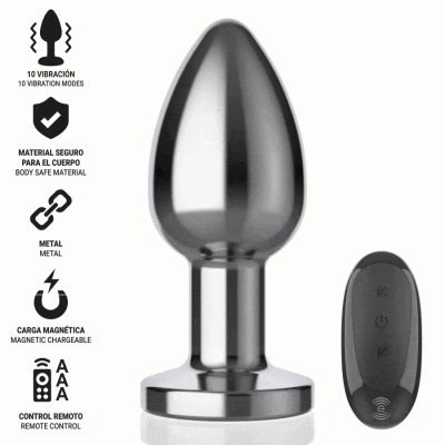 Intense Anal Plug Metal 10 Vibrations L with Remote - image 2