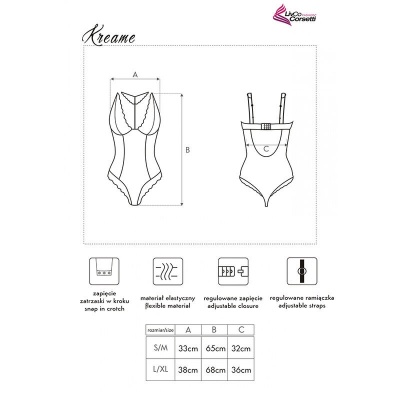 Livco Corsetti Fashion Kreame Body Black L/XL - image 5