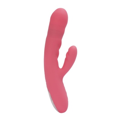 SVAKOM - Avery Thrusting Rabbit Vibrator - Aardbei Roze Foto van SVAKOM - Avery Thrusting Rabbit Vibrator - Aardbei Roze