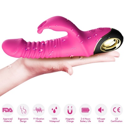 Armony Zing Dildo Vibrator Rabbit Fuchsia - image 4
