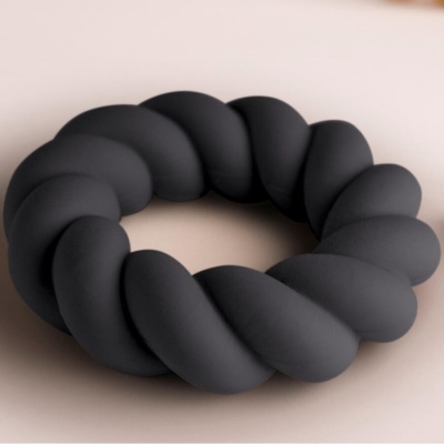 Rocks-Off Twist Black Silicone Masturbator Ring - image 3
