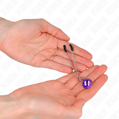 KINK Thin Bell Nipple Clamps Purple 7cm - image 3