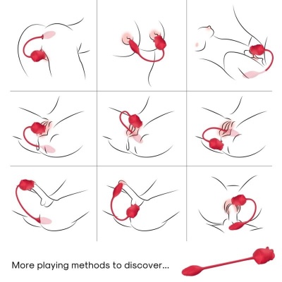 Armony 2-In-1 Pink Suction Stimulator with Red Tail - image 2